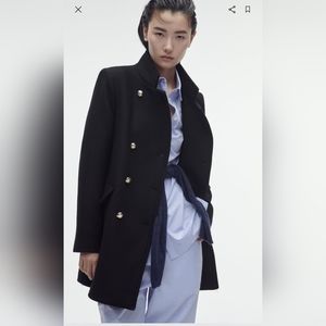 Zara wool blend double breasted coat